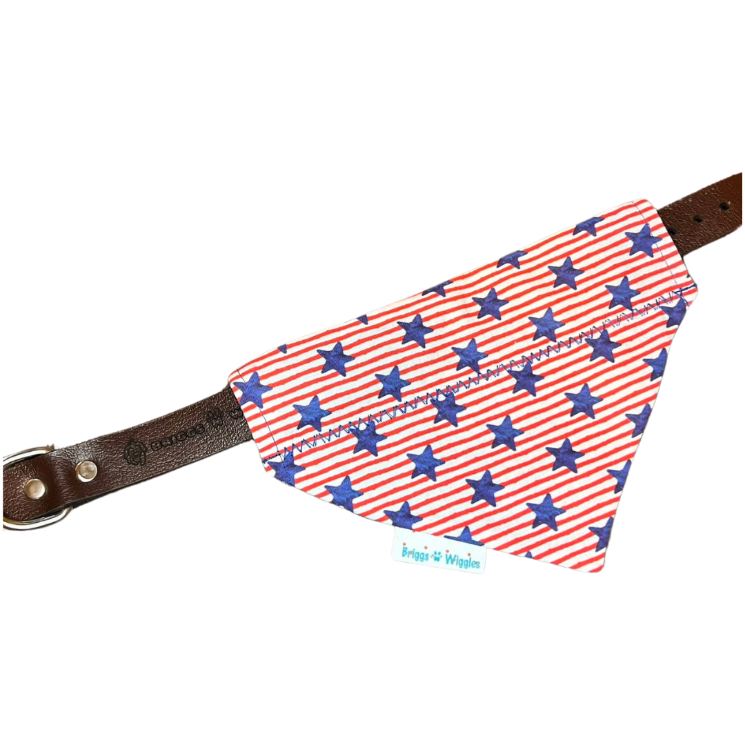 Stars and Pinstripe Reversible Dog Bandana - Briggs 'n' Wiggles
