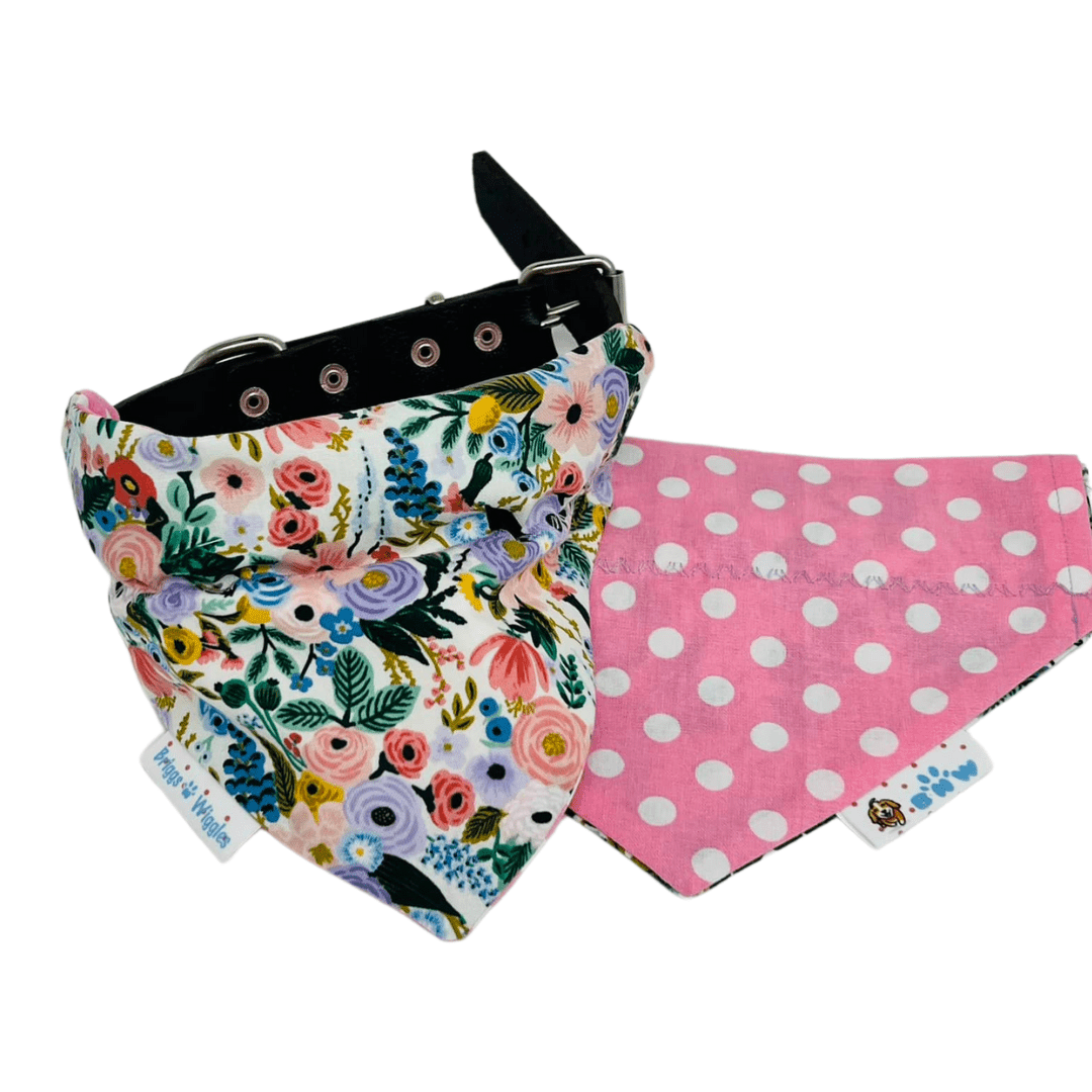 Blossom Beauty Reversible Dog Bandana - Floral & Fabulous! - Briggs 'n' Wiggles