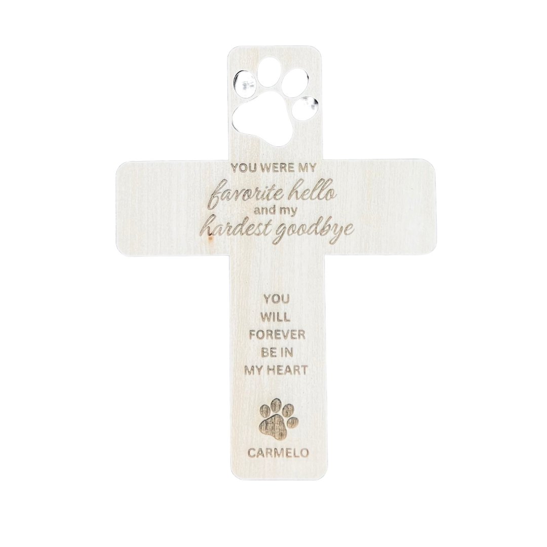 Pet Memorial Personalized Wood Cross - Briggs 'n' Wiggles