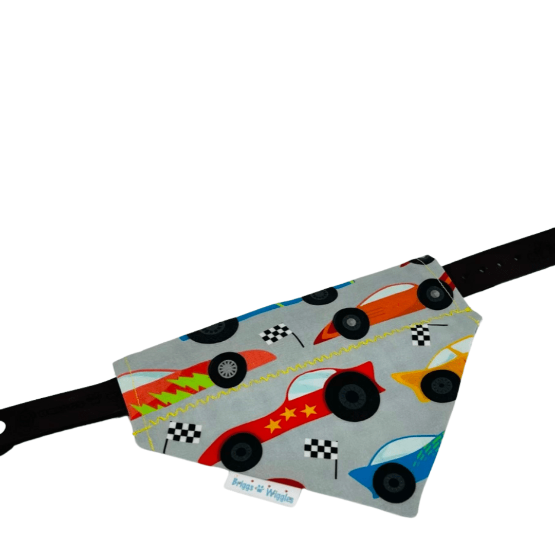 Reversible NASCAR Dog Bandana - Raceday Dog Accessory for Speed Loving Pups - Briggs 'n' Wiggles
