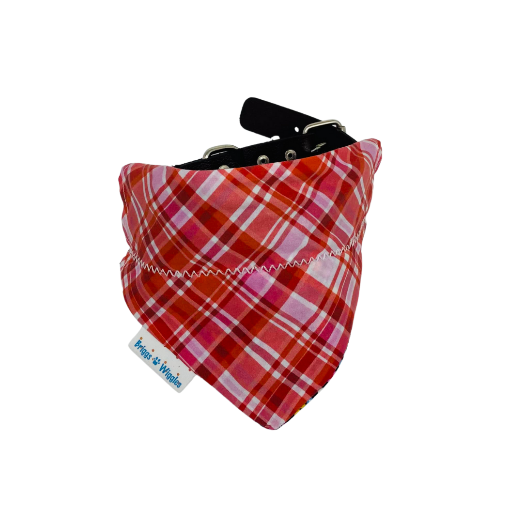 Red and Pink Sweetheart Plaid Dog Bandana - Briggs 'n' Wiggles