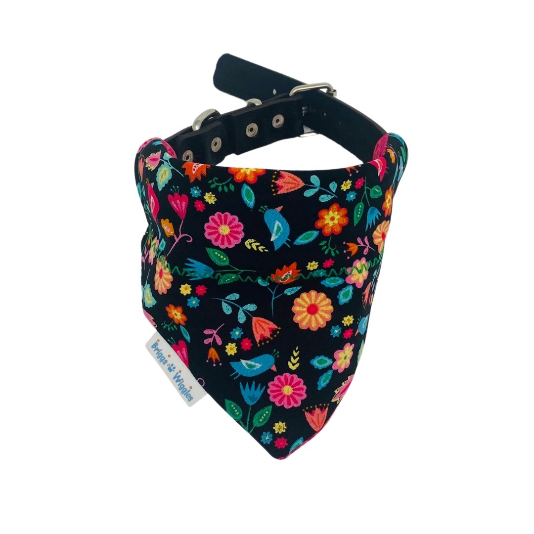 Bright and Cheery Pink Flower Dog Bandana - Briggs 'n' Wiggles