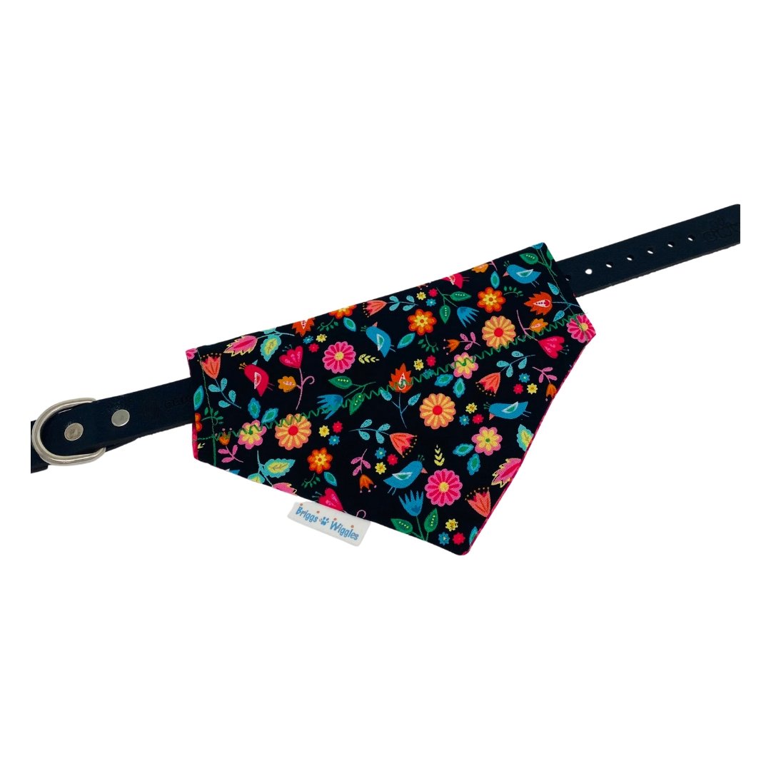 Bright and Cheery Pink Flower Dog Bandana - Briggs 'n' Wiggles