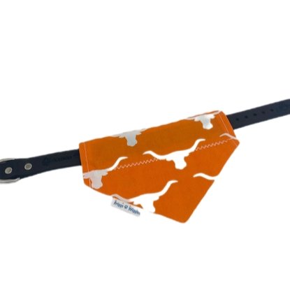 Burnt Orange UT Longhorn Dog Bandana - Briggs 'n' Wiggles