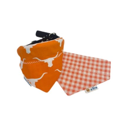 Burnt Orange UT Longhorn Dog Bandana - Briggs 'n' Wiggles