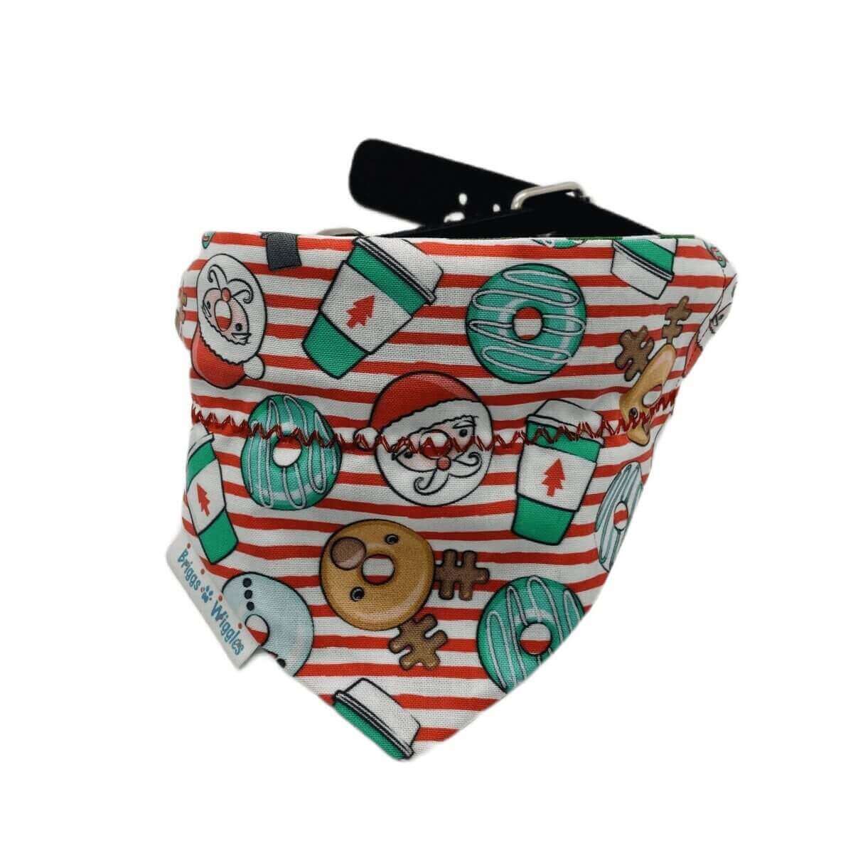 Donuts & Christmas Cheer Dog Bandana - Briggs 'n' Wiggles