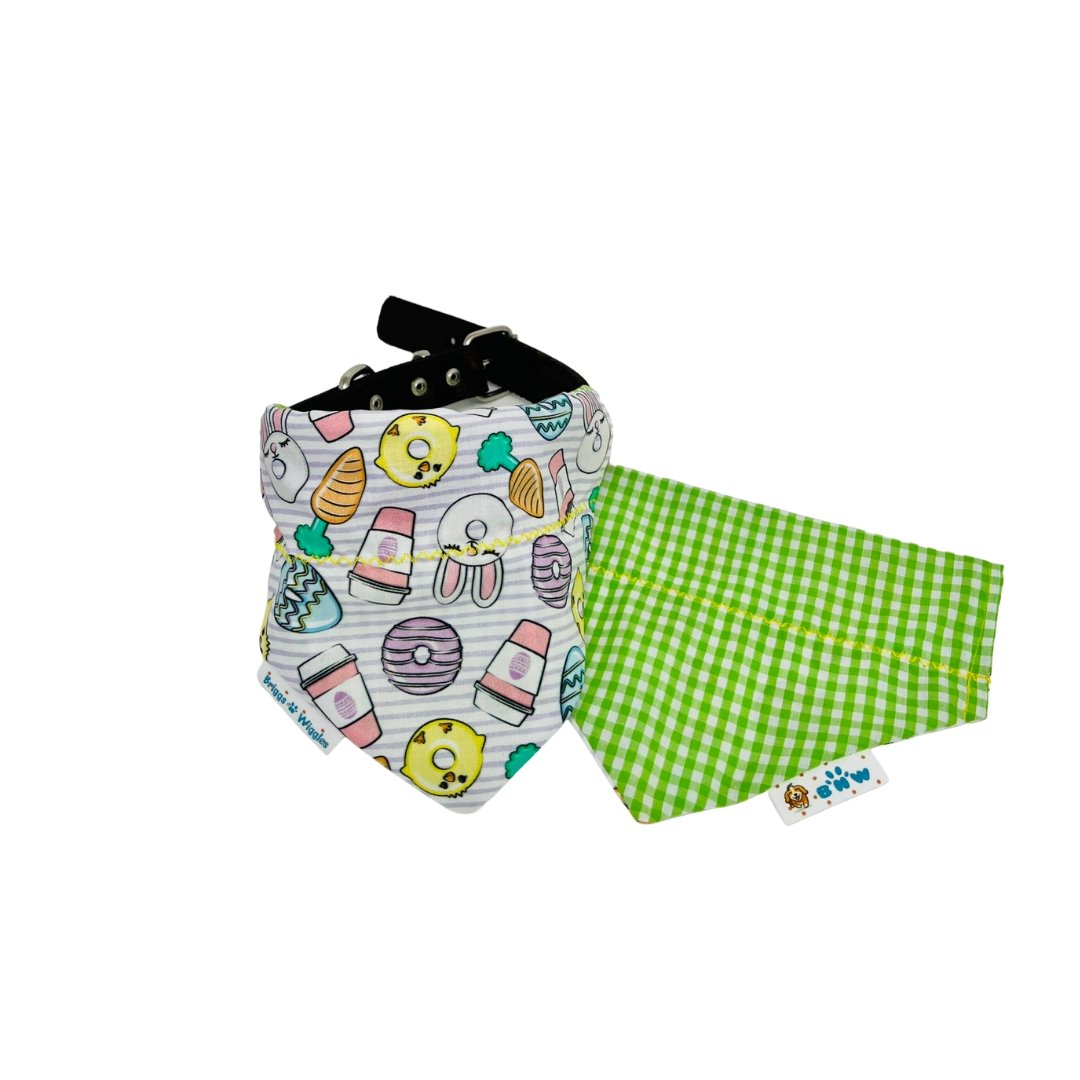 Easter Donuts, Carrots and Coffee Dog Bandana - Briggs 'n' Wiggles
