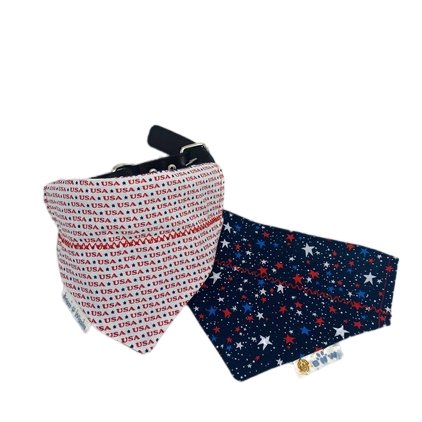 Going for Gold, Pup USA Over the Collar Dog Bandana | Briggs 'n' Wiggles - Briggs 'n' Wiggles