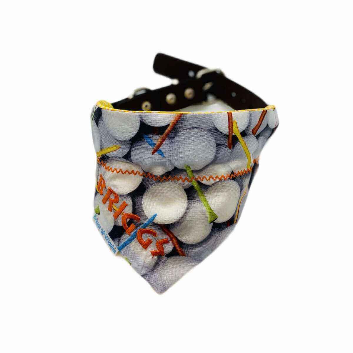 Golf Ball and Tee Dog Bandana - Briggs 'n' Wiggles
