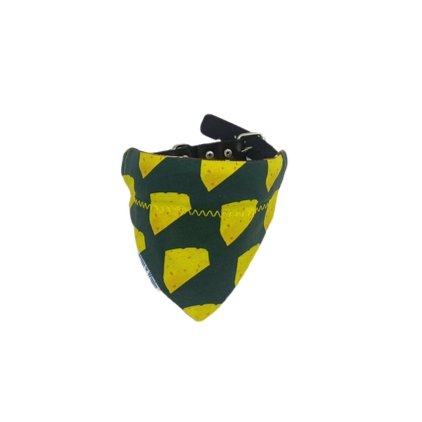 Green Bay Cheese Head Football Dog Bandana - Briggs 'n' Wiggles