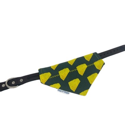 Green Bay Cheese Head Football Dog Bandana - Briggs 'n' Wiggles
