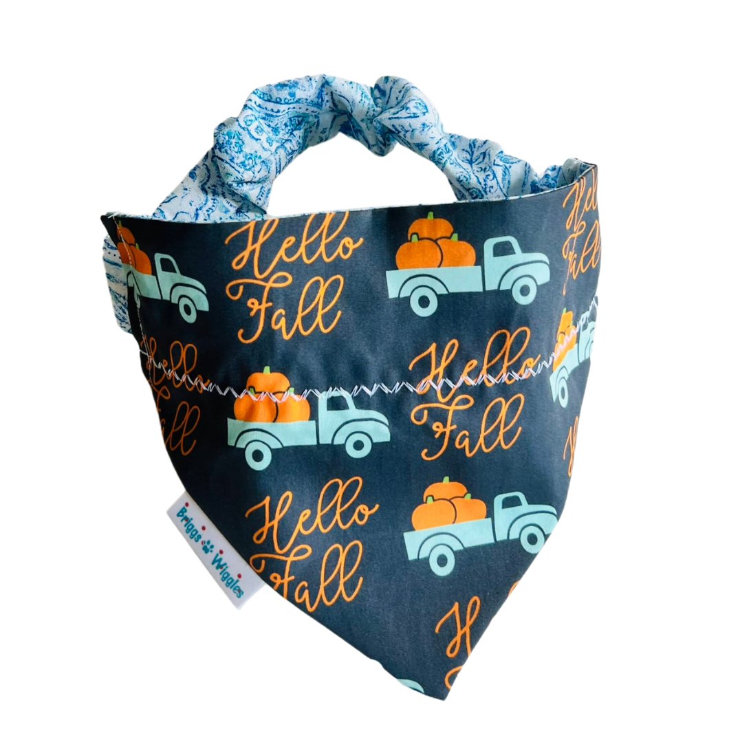 Hello Fall Dog Bandana - Briggs 'n' Wiggles