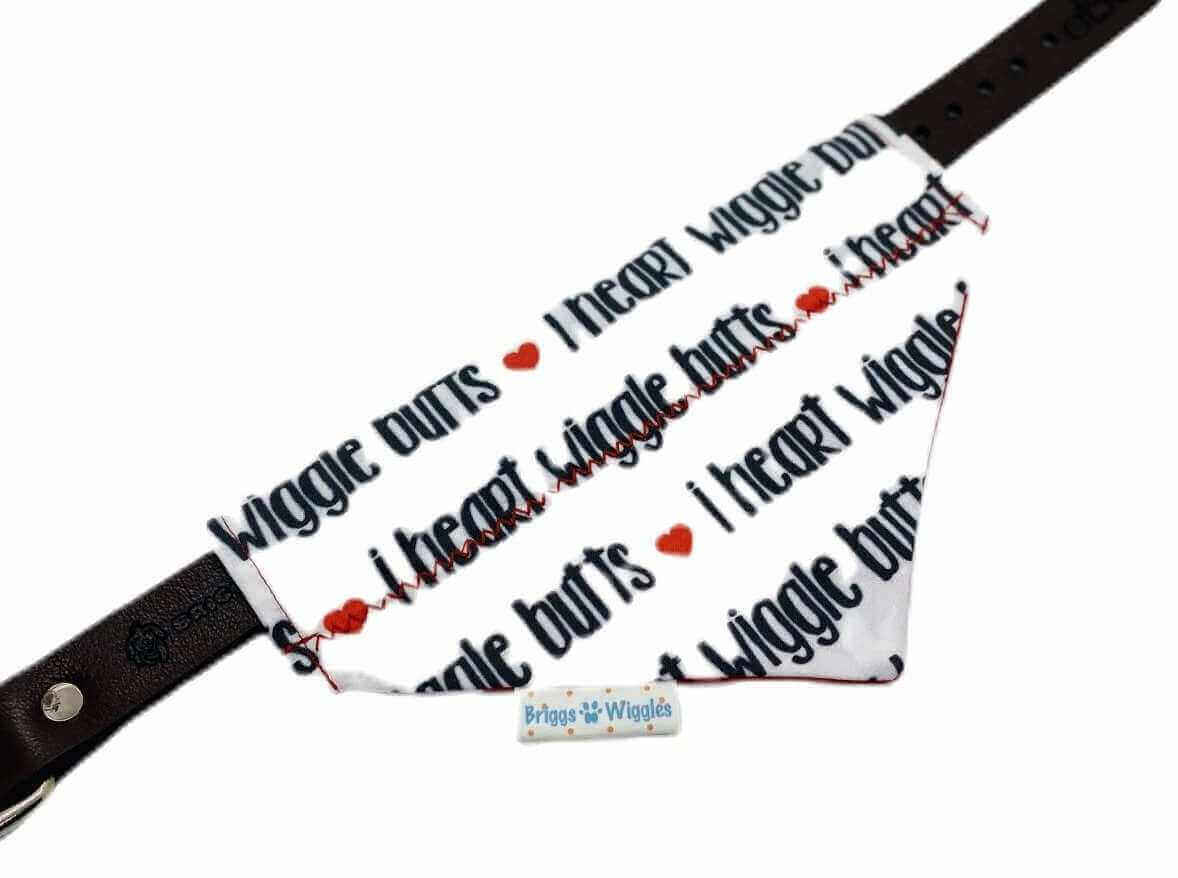 I Heart Wiggle Butts Dog Bandana - Briggs 'n' Wiggles