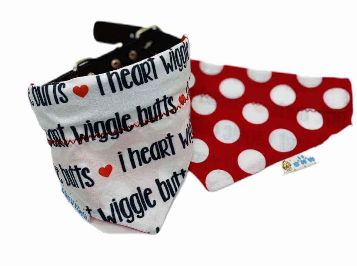 I Heart Wiggle Butts Dog Bandana - Briggs 'n' Wiggles