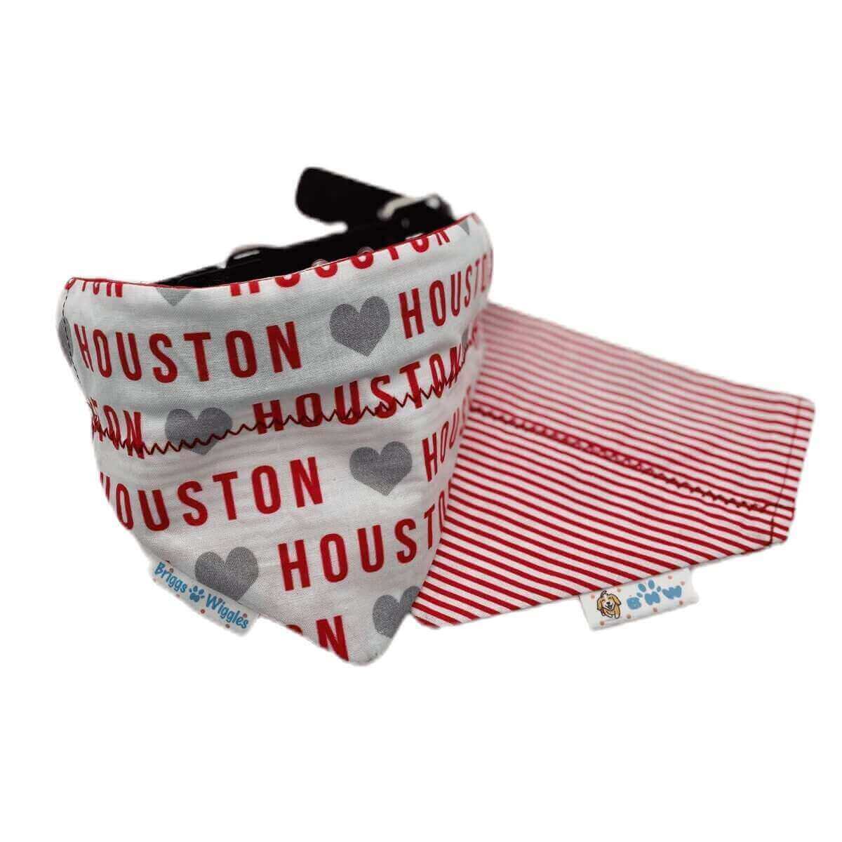 I LOVE Houston Dog Bandana - Briggs 'n' Wiggles - Briggs 'n' Wiggles