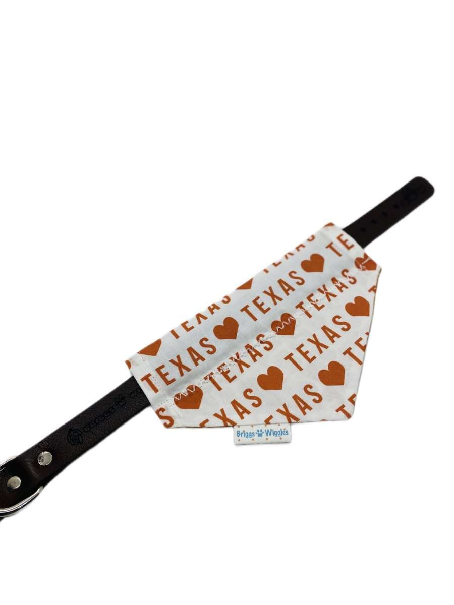 I love Texas Longhorn Dog Bandana - Briggs 'n' Wiggles