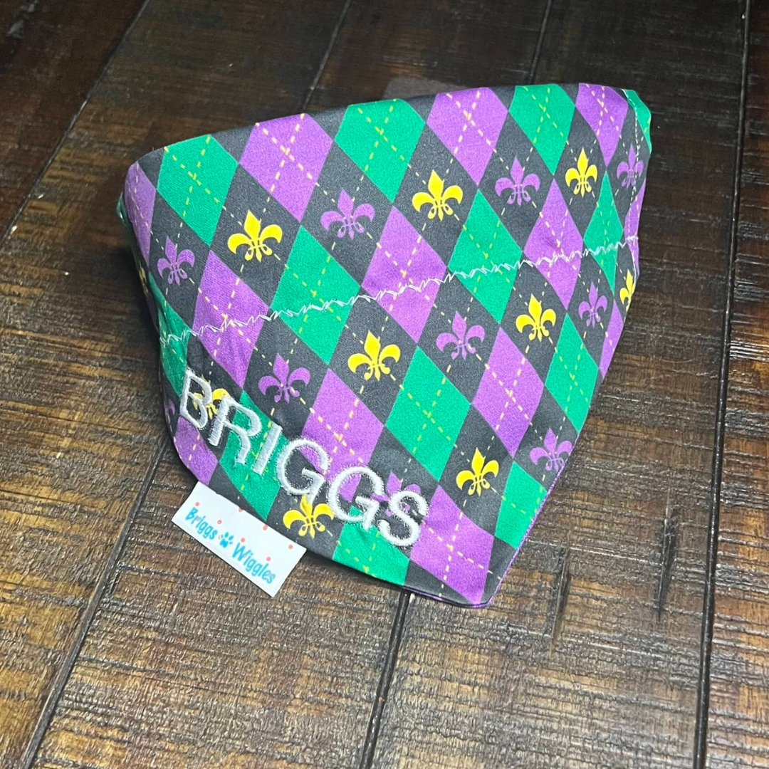Mardi Gras Mambo Dog Bandana - Briggs 'n' Wiggles