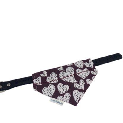 Maroon and Gray Texas Aggie Heart Dog Bandana - Briggs 'n' Wiggles