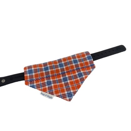 Orange and Blue Plaid Dog Bandana - Briggs 'n' Wiggles