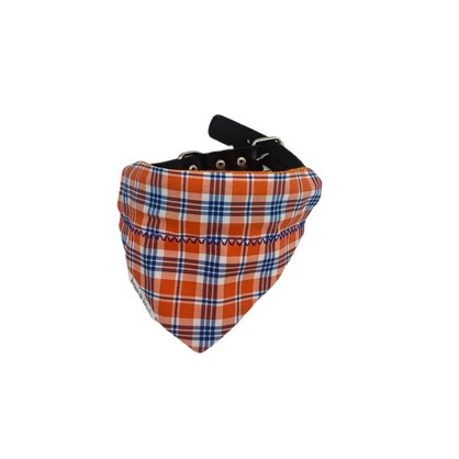 Orange and Blue Plaid Dog Bandana - Briggs 'n' Wiggles