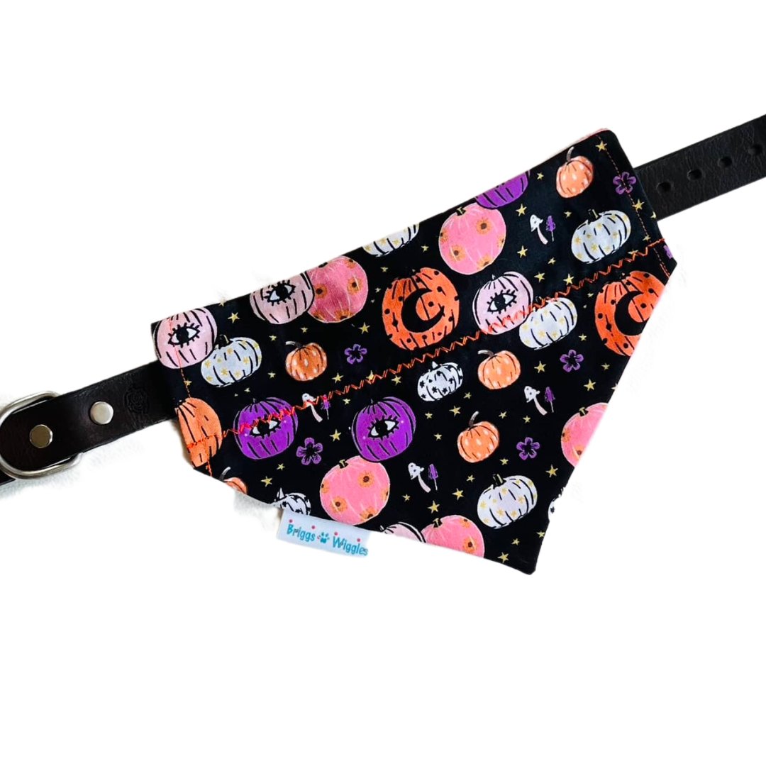 Pink and Purple Pumpkin Halloween Dog Bandana - Briggs 'n' Wiggles