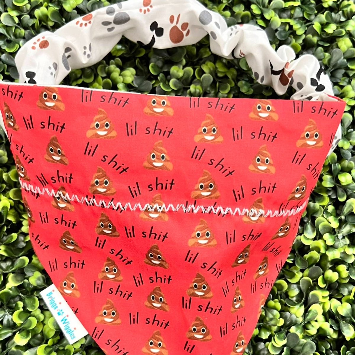 Poop Emogi Over the Collar Dog Bandana - Briggs 'n' Wiggles