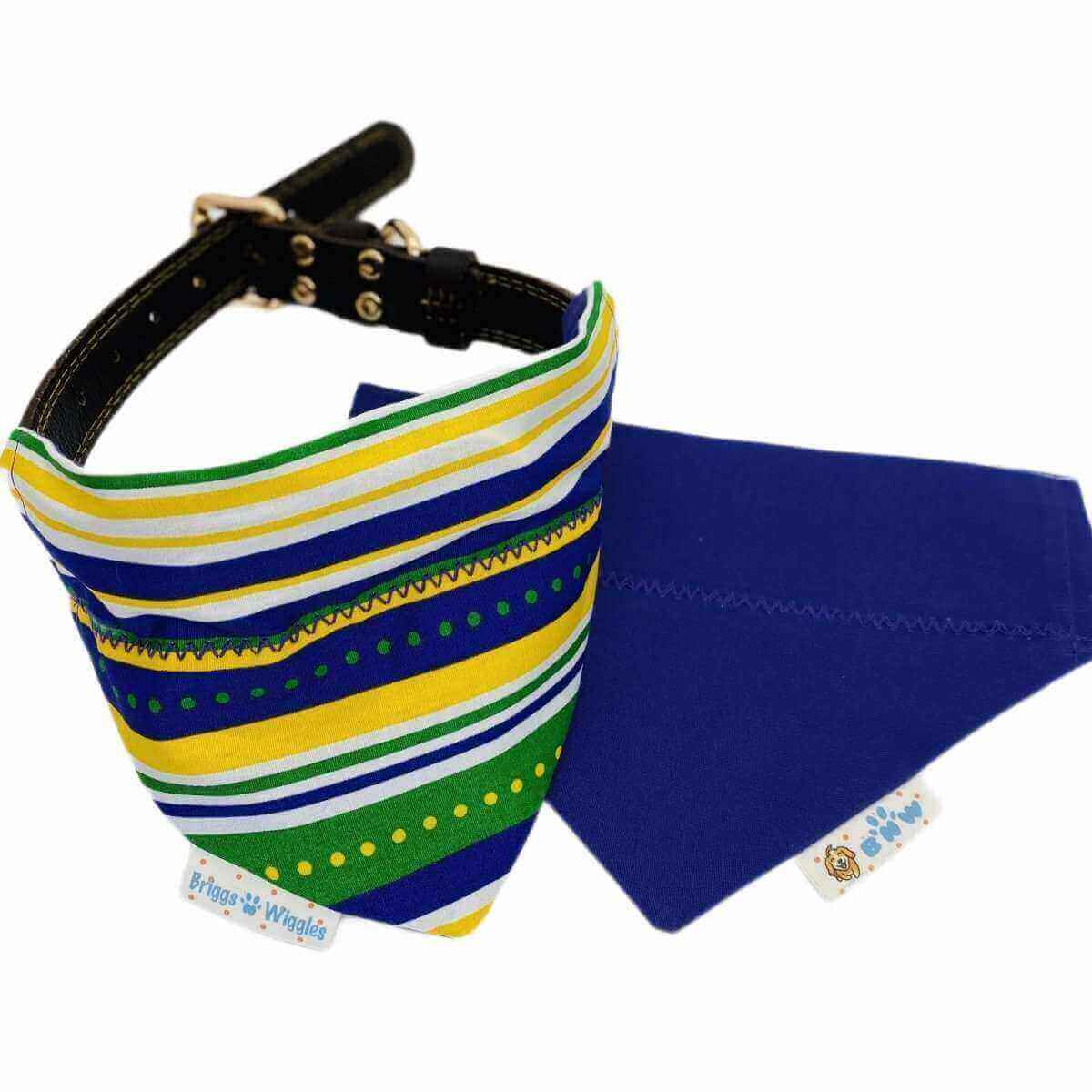 Purple, Green and Gold Mardi Gras Dog Bandana - Briggs 'n' Wiggles