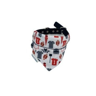 Red and Black Plaid Football Over the Collar Dog Bandana - Briggs 'n' Wiggles