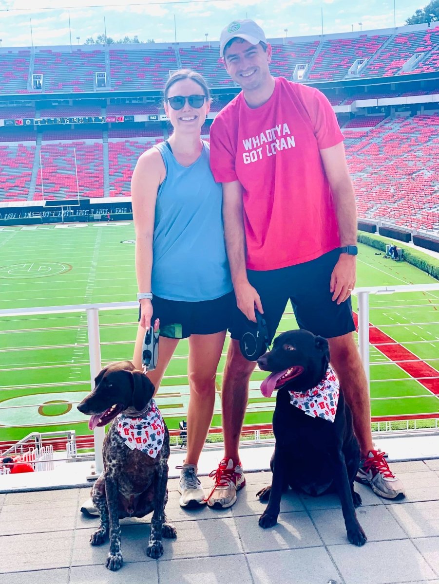 Red and Black Plaid Football Over the Collar Dog Bandana - Briggs 'n' Wiggles
