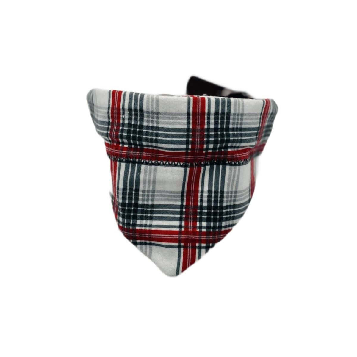 Red and Gray Plaid Flannel Dog Bandana - Briggs 'n' Wiggles