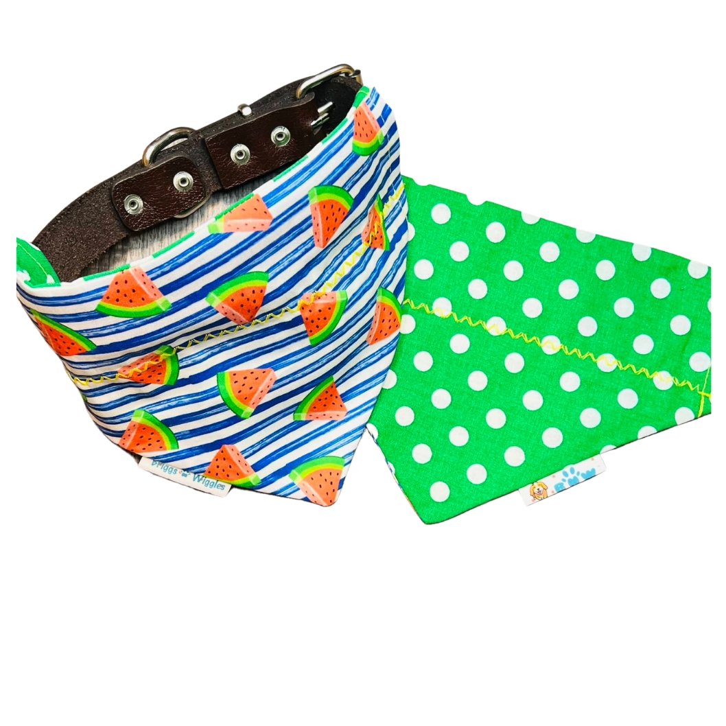 Summer Watermelon Stripe Dog Bandana - Briggs 'n' Wiggles