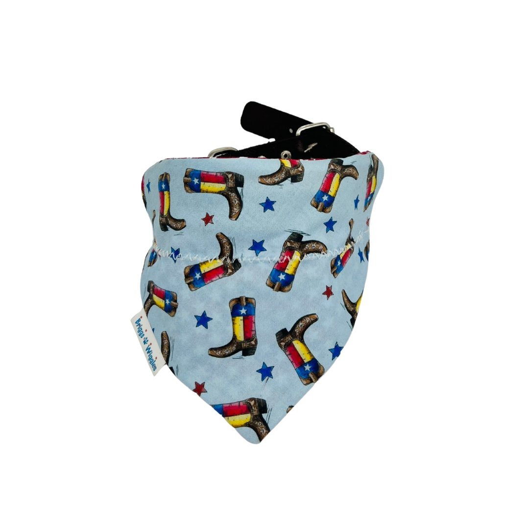 Texas Rodeo Boots bandana, perfect for Go Texan Day, rodeos or Texas outings.