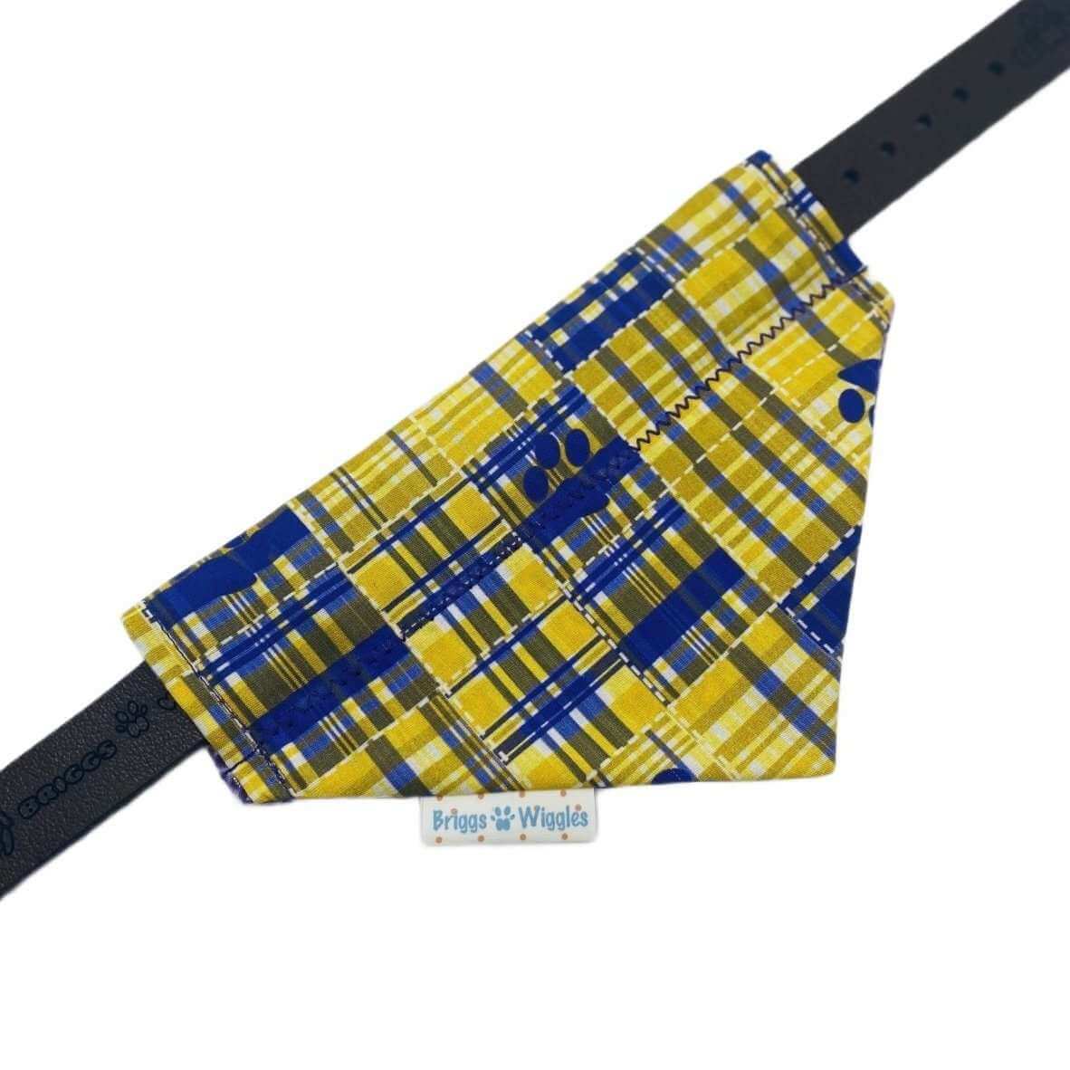 Tiger Plaid Paw Prints Dog Bandana - Briggs 'n' Wiggles