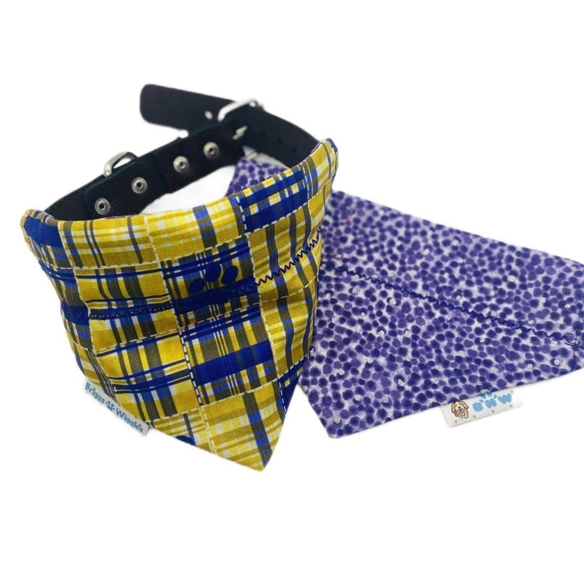 Tiger Plaid Paw Prints Dog Bandana - Briggs 'n' Wiggles