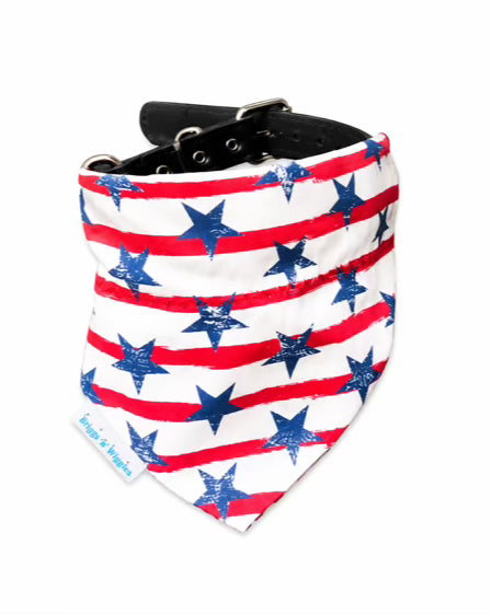 Stars, Stripes & Soccer Reversible Dog Bandana | Patriotic Soccer Dog Bandana