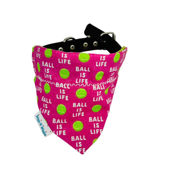 Ball is LIFE Pink Dog Bandana - Briggs 'n' Wiggles