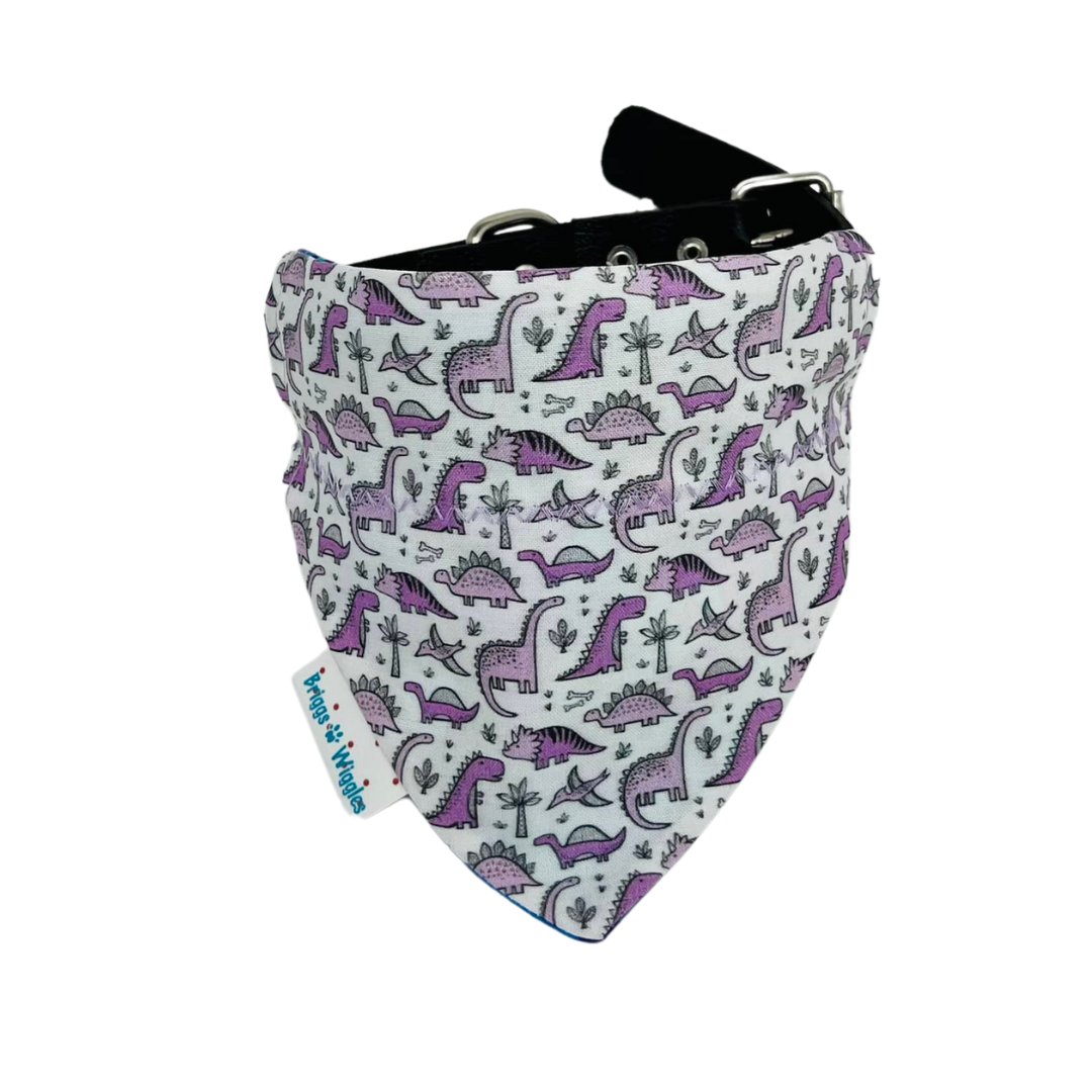 Blue Dinosaur Reversible Dog Bandana - Briggs 'n' Wiggles