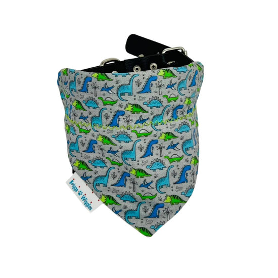 Blue Dinosaur Reversible Dog Bandana - Briggs 'n' Wiggles