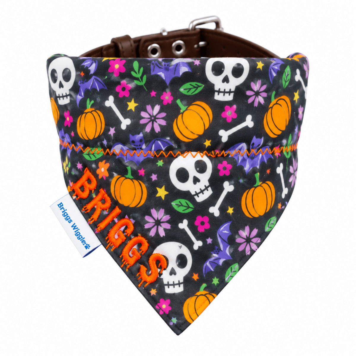 Bone & Bat Bash – Reversible Halloween Dog Bandana - Briggs 'n' Wiggles