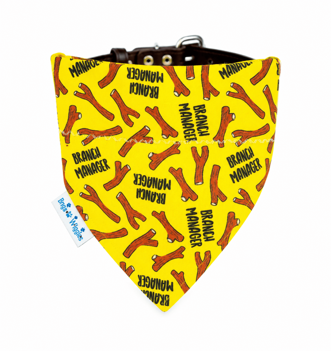Branch Manager Dog Bandana | Funny Yellow Dog Bandana - Briggs 'n' Wiggles