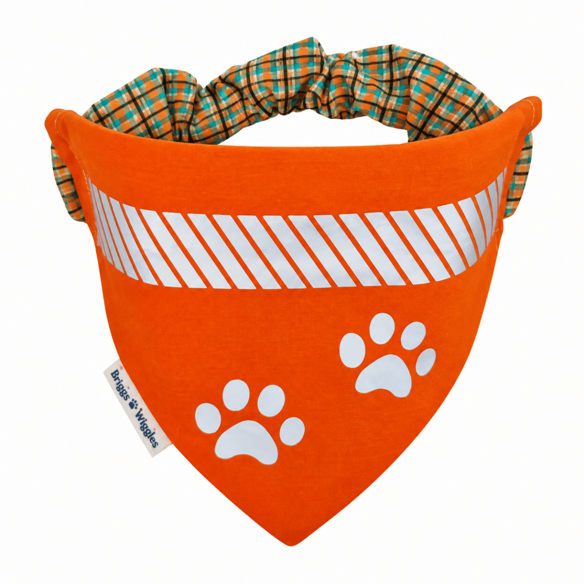 Bright Walks Orange | Reflective Dog Bandana - Briggs 'n' Wiggles