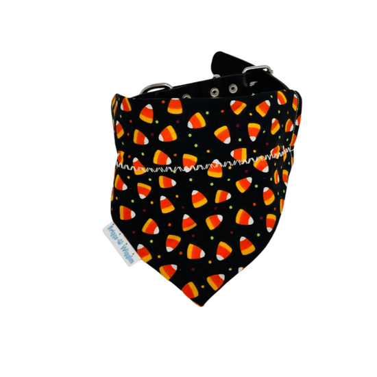 Candy Corn & Polka Dot Dog Bandana – Reversible Fall & Halloween Dog Accessory - Briggs 'n' Wiggles
