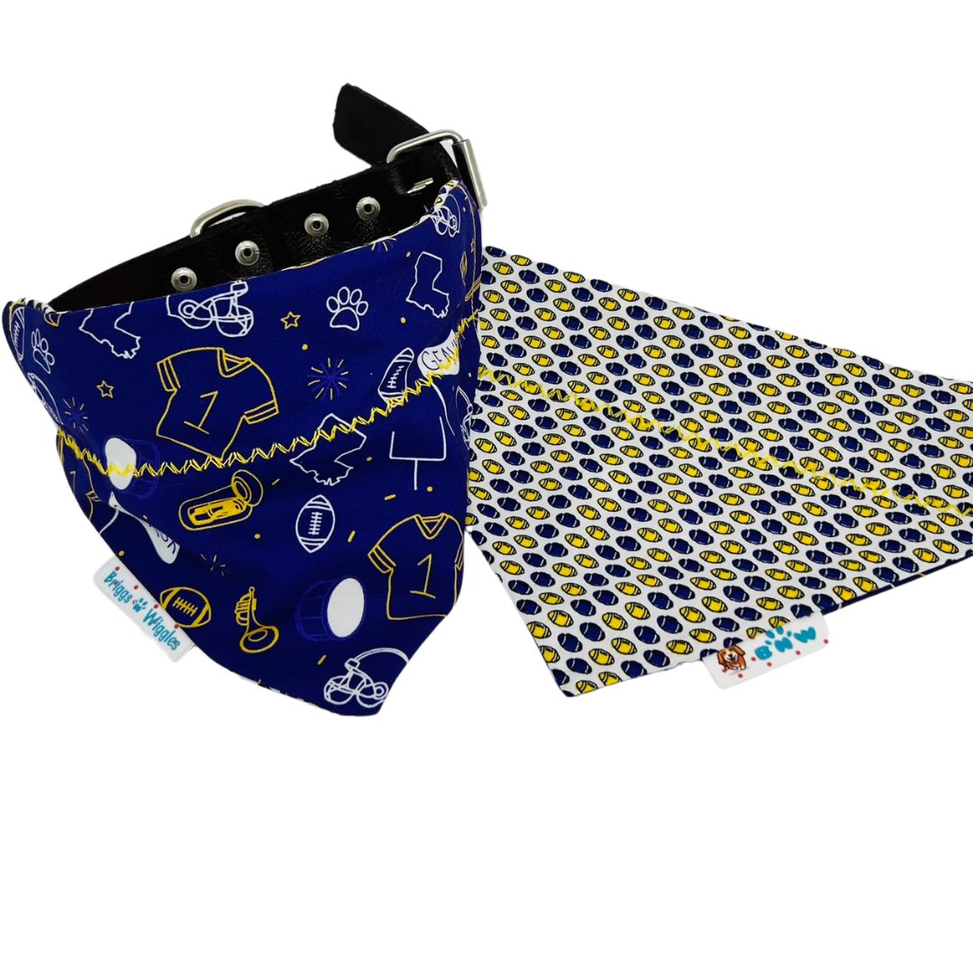 Geaux Tigers Football Over the Collar Dog Bandana - Briggs 'n' Wiggles