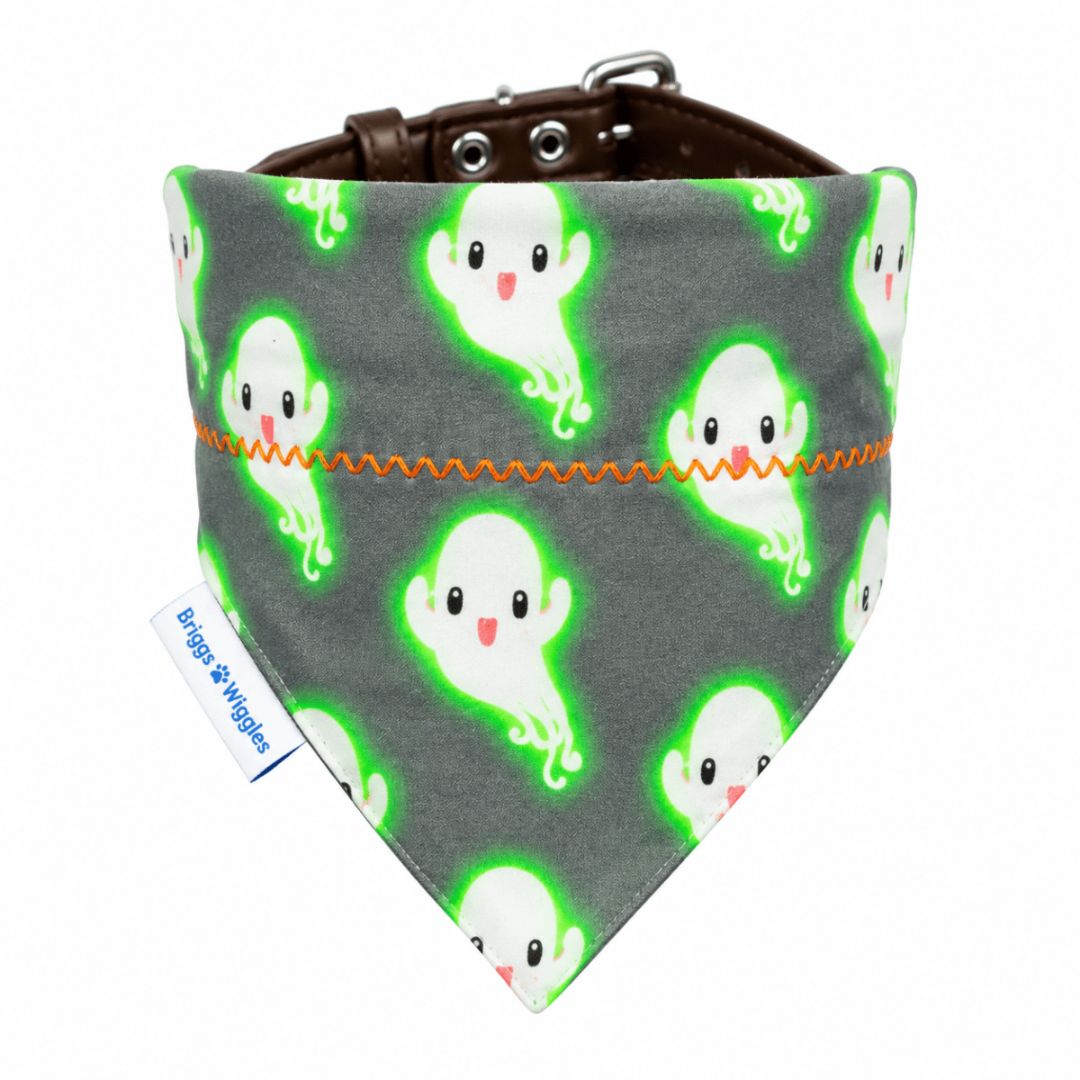 Glow-in-the-Dark Ghost Dog Bandana – Halloween Reversible Bandana - Briggs 'n' Wiggles