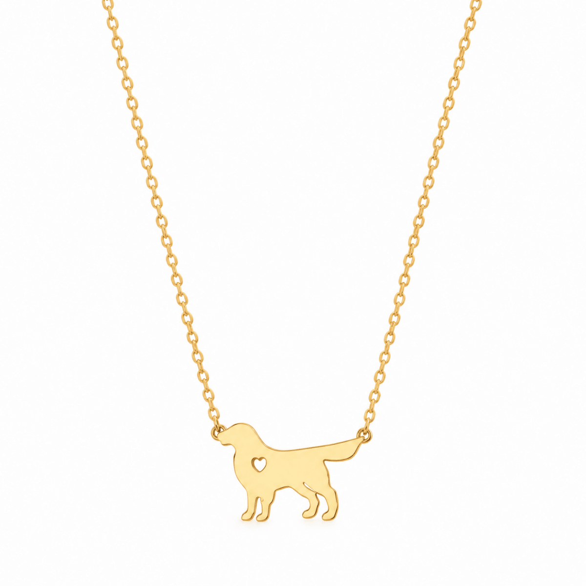 Gold Dog Necklace with Heart | Dog Mom & Dog Lover Gift - Briggs 'n' Wiggles