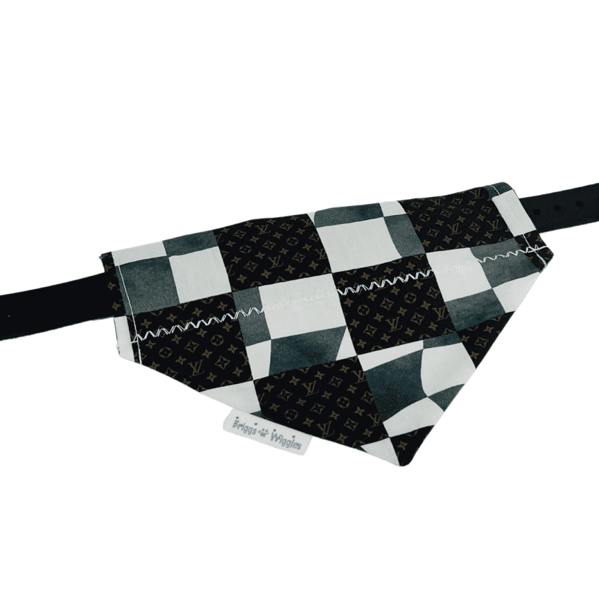 Luxe Geometric Reversible Dog Bandana Brown, Gray & White - Briggs 'n' Wiggles