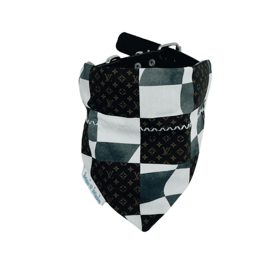 Luxe Geometric Reversible Dog Bandana Brown, Gray & White - Briggs 'n' Wiggles