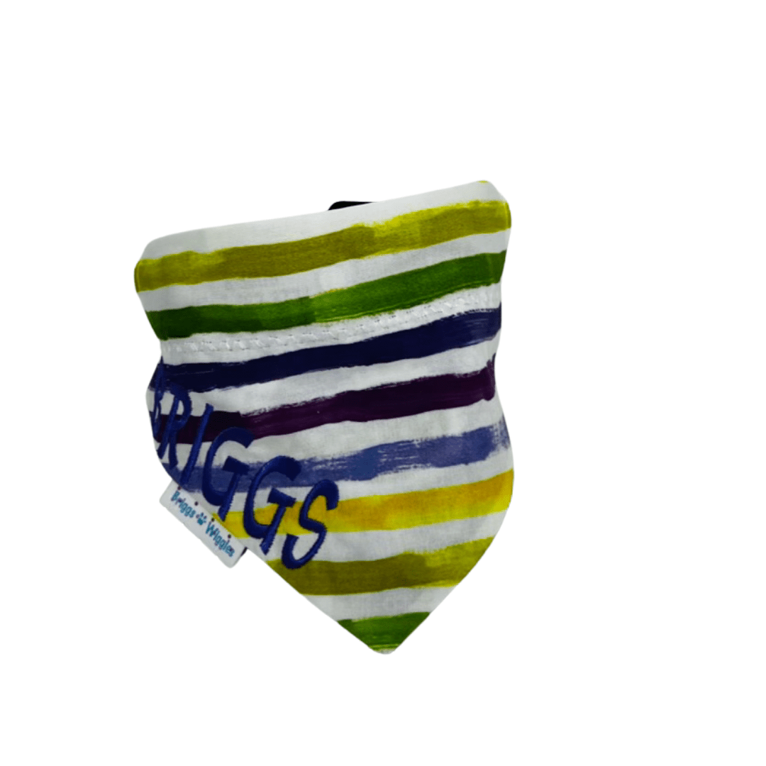 Mardi Gras Stripes Dog Bandana | Purple Green Gold Fleur - de - Lis - Briggs 'n' Wiggles