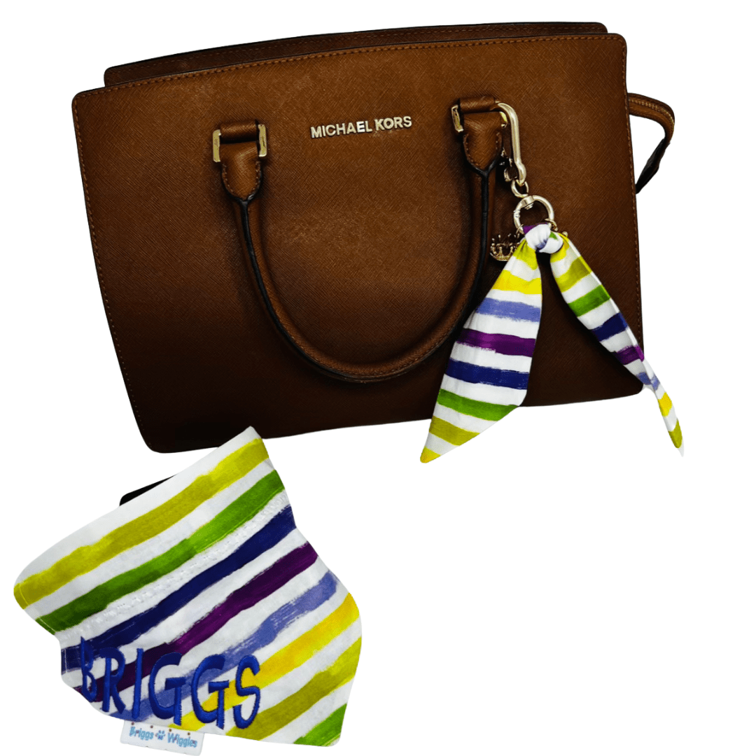 Mardi Gras Stripes Dog Bandana | Purple Green Gold Fleur - de - Lis - Briggs 'n' Wiggles