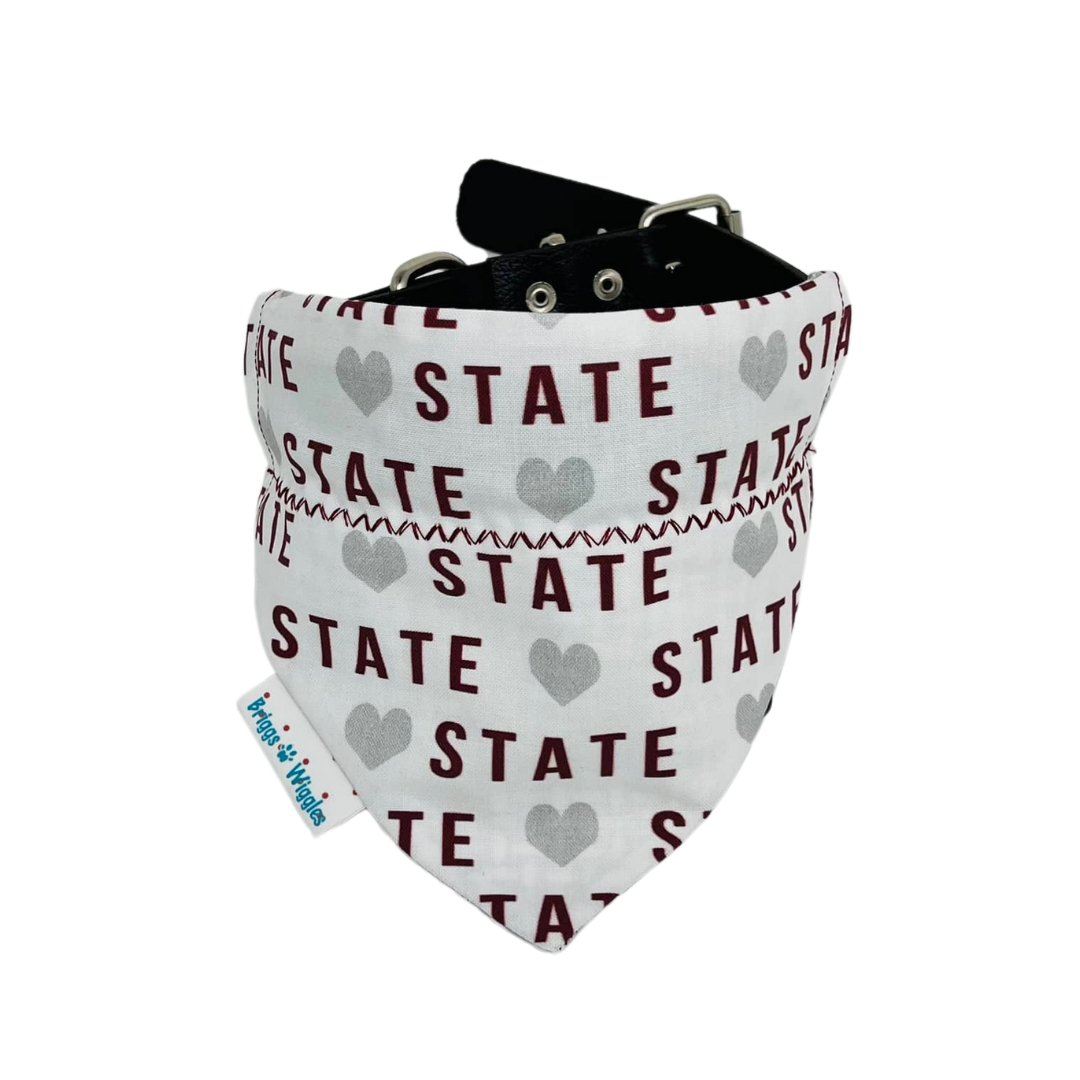 Mississippi State Bulldog Reversible Dog Bandana - Briggs 'n' Wiggles